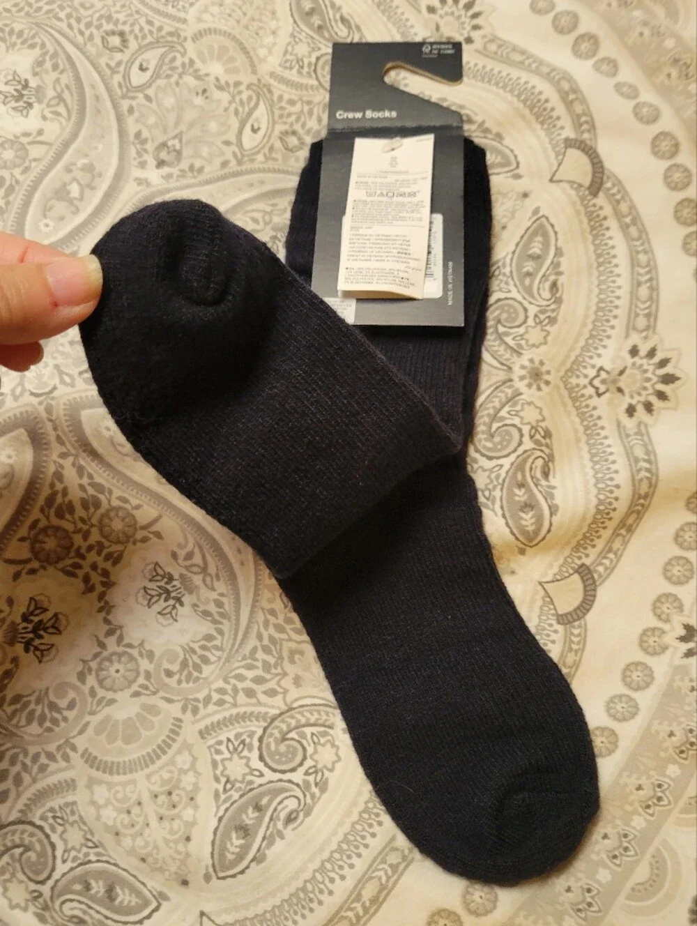 GAP KIDS Crew Socks Embroidered Brannan Bear Navy 1 PAIR - S/M Shoe Sizes 10-12